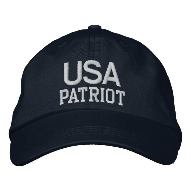 USA Patriot bestickt Navy/White Hat Bestickte Baseballkappe (Vorderseite)