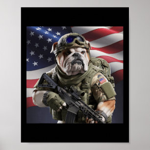 USA - Patriot Bull Dog als Kommando Poster