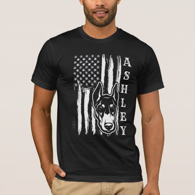 USA Patriot Doberman Dog US Pet T-Shirt (Vorderseite)