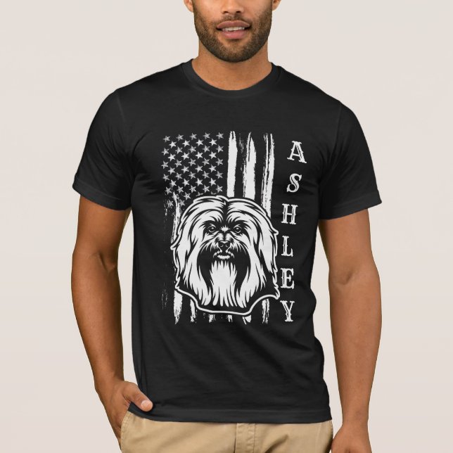 USA Patriot Havanese Dog US Pet T-Shirt (Vorderseite)