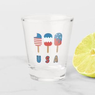 USA Patriot July 4 Independence Day Popcles Schnapsglas