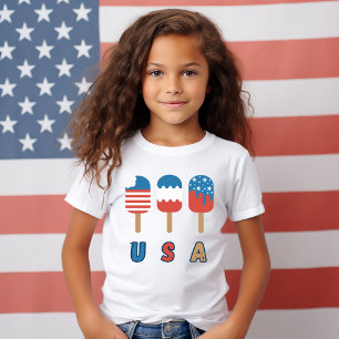 USA Patriot July 4 Independence Day Popcles T-Shirt