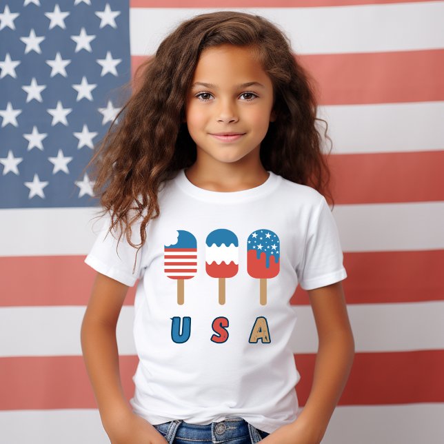 USA Patriot July 4 Independence Day Popcles T-Shirt (USA July 4th Independence day popsicle Tshirt)