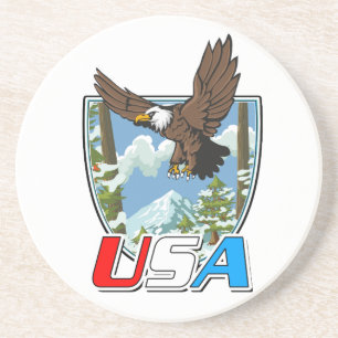 USA Patriot Logo Getränkeuntersetzer