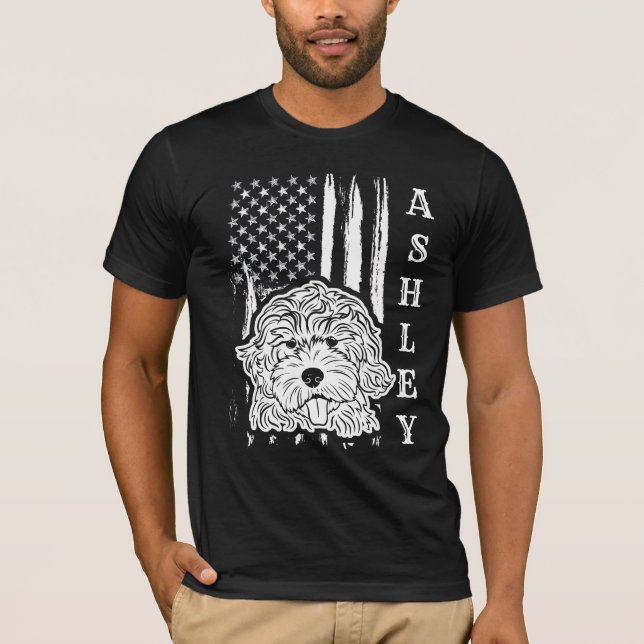 USA Patriot Poodle Dog US Pet T-Shirt (Vorderseite)