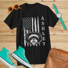 USA Patriot Shih tzu Dog US Pet T-Shirt