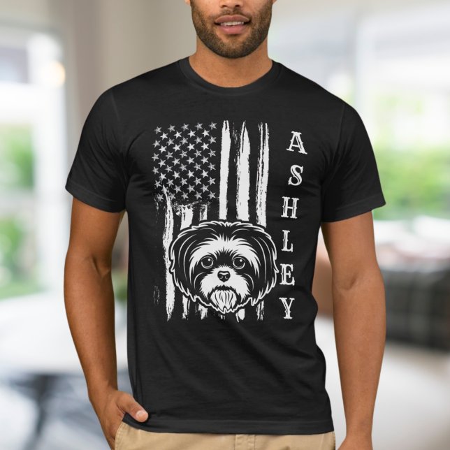 USA Patriot Shih tzu Dog US Pet T-Shirt (Von Creator hochgeladen)