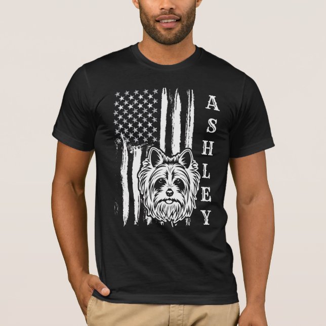 USA Patriot Yorkshire Terrier Dog US Pet T-Shirt (Vorderseite)