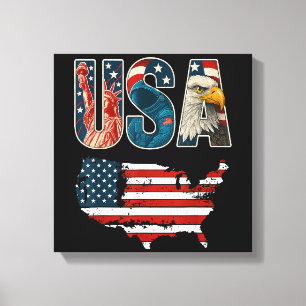 USA Patriotic 4. Juli America Flaggenfreiheit Leinwanddruck