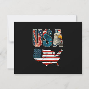USA Patriotic 4. Juli America Flaggenfreiheit RSVP Karte