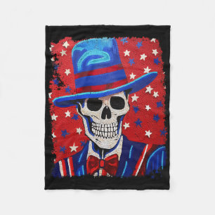 Usa Patriotic 4. Juli Skeleton Anatomie Beängstige Fleecedecke