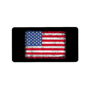 USA Patriotic American Flag for Men Women Kids Boy Adressaufkleber