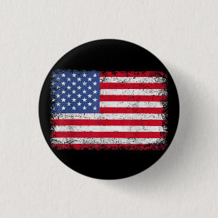 USA Patriotic American Flag for Men Women Kids Boy Button