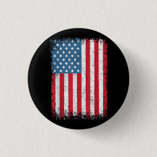USA Patriotic American Flag for Men Women Kids Boy Button