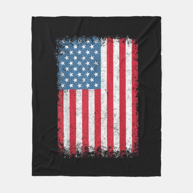 USA Patriotic American Flag for Men Women Kids Boy Fleecedecke (Vorderseite)