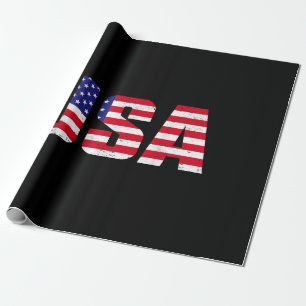 USA Patriotic American Flag for Men Women Kids Boy Geschenkpapier