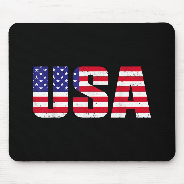 USA Patriotic American Flag for Men Women Kids Boy Mousepad (Vorne)