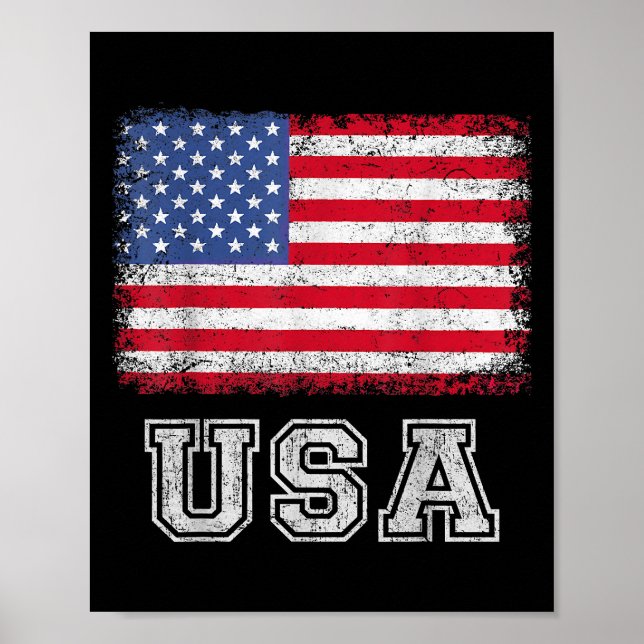 USA Patriotic American Flag for Men Women Kids Boy Poster (Vorne)