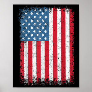 USA Patriotic American Flag for Men Women Kids Boy Poster