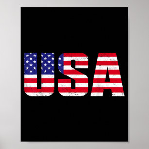 USA Patriotic American Flag for Men Women Kids Boy Poster