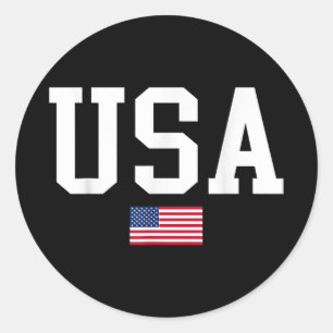 USA Patriotic American Flag for Men Women Kids Boy Runder Aufkleber