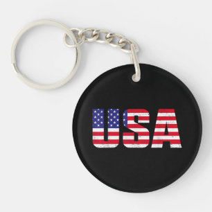USA Patriotic American Flag for Men Women Kids Boy Schlüsselanhänger