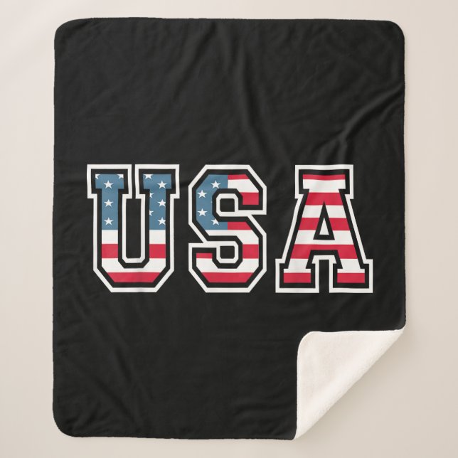 USA Patriotic American Flag for Men Women Kids Boy Sherpadecke (Vorderseite)