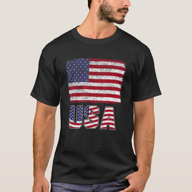 USA Patriotic American Flag For Men Women Kids Boy T-Shirt (Vorderseite)