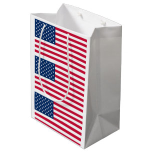 USA Patriotic American Flag Gift Bag Mittlere Geschenktüte