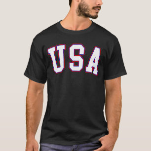 USA Patriotic American Flag Proud American Schrift T-Shirt