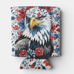 USA Patriotic Bald Eagle Floral Dosenkühler