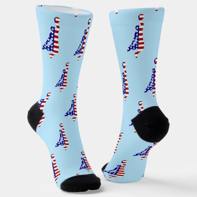 USA Patriotic BASKETBALL Socken (Gewinkelt)