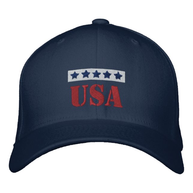 USA Patriotic Bestickte Baseballkappe (Vorderseite)