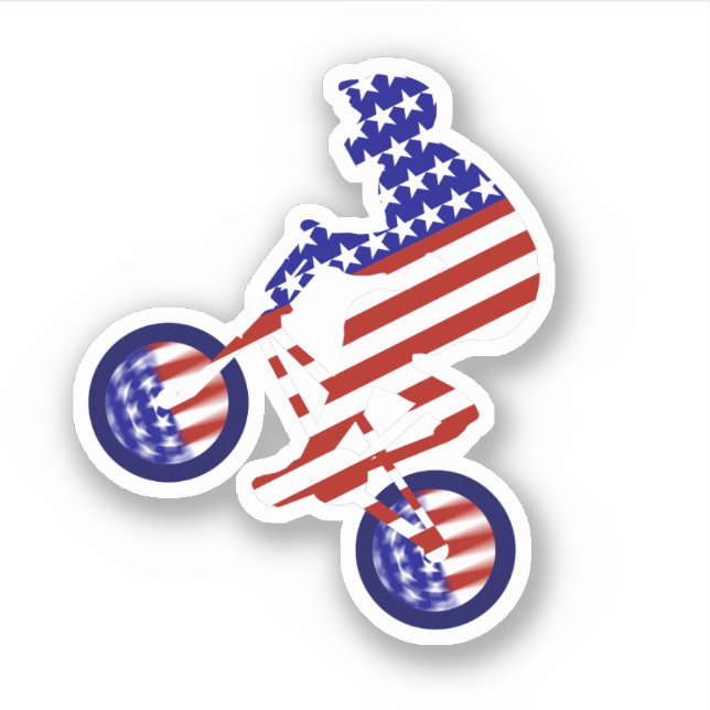 USA Patriotic Biking BMX Aufkleber (Vorderseite)