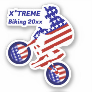 USA Patriotic Biking BMX Aufkleber
