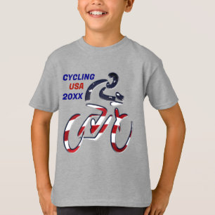 USA Patriotic Biking CYCLING T-Shirt