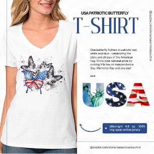 USA Patriotic Butterfly T - Shirt
