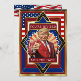 USA Patriotic Deko Einladung