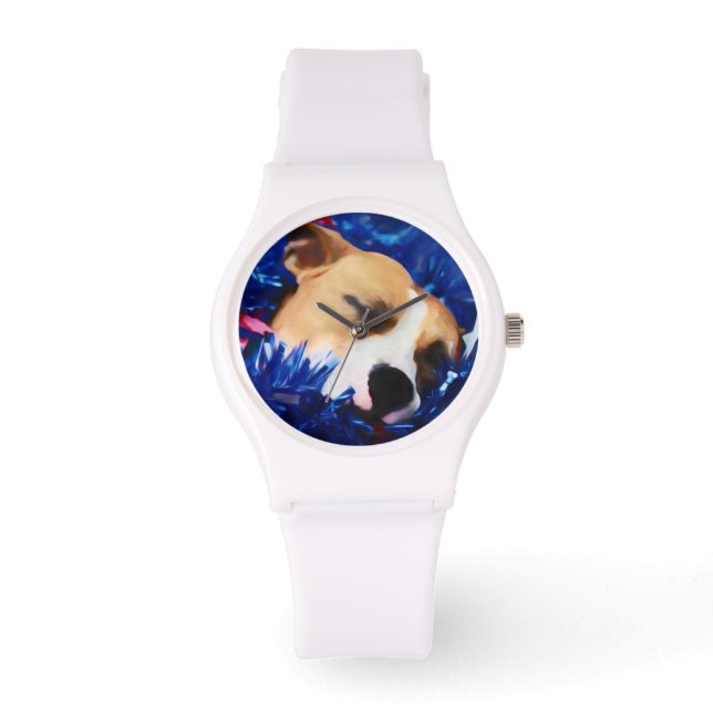 USA Patriotic Dog American Pit Bull Terrier Armbanduhr (Vorderseite)