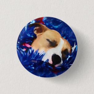 USA Patriotic Dog American Pit Bull Terrier Button