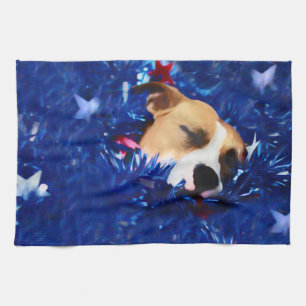 USA Patriotic Dog American Pit Bull Terrier Geschirrtuch
