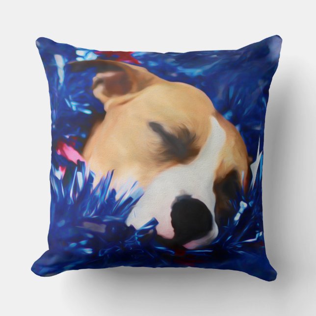 USA Patriotic Dog American Pit Bull Terrier Kissen (Vorderseite)