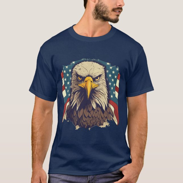 USA Patriotic Eagle American Flag 4th of July Tee (Vorderseite)
