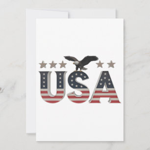 USA Patriotic Eagle + Stars Flag Design for Pride Feiertagskarte