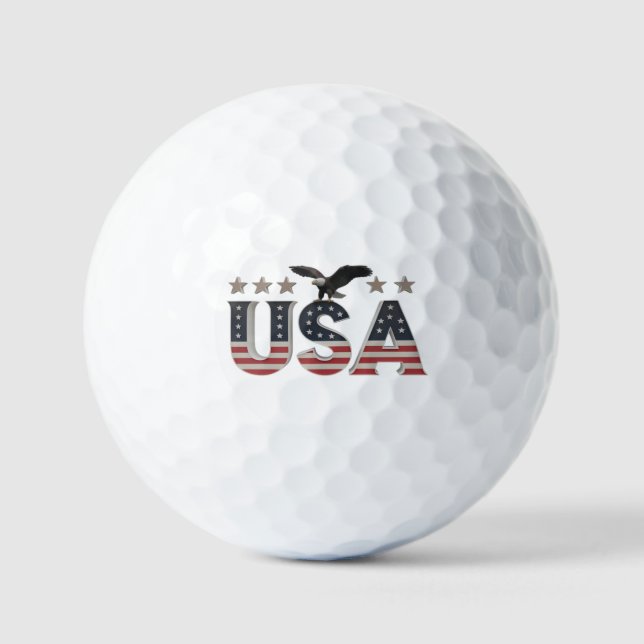 USA Patriotic Eagle + Stars Flag Design for Pride Golfball (Vorderseite)