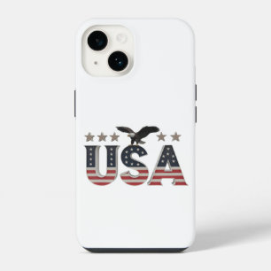 USA Patriotic Eagle + Stars Flag Design for Pride iPhone 14 Hülle