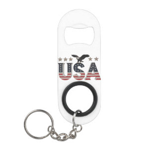 USA Patriotic Eagle + Stars Flag Design for Pride Mini Flaschenöffner