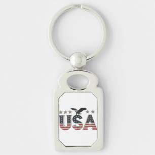 USA Patriotic Eagle + Stars Flag Design for Pride Schlüsselanhänger