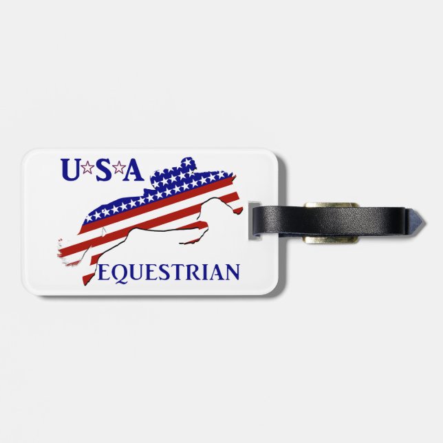 USA Patriotic Equestrian Gepäckanhänger (Rückseite horizontal)