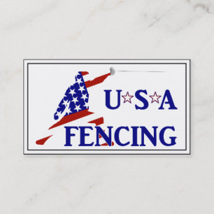 USA Patriotic Fencing En Garde Sports Visitenkarte